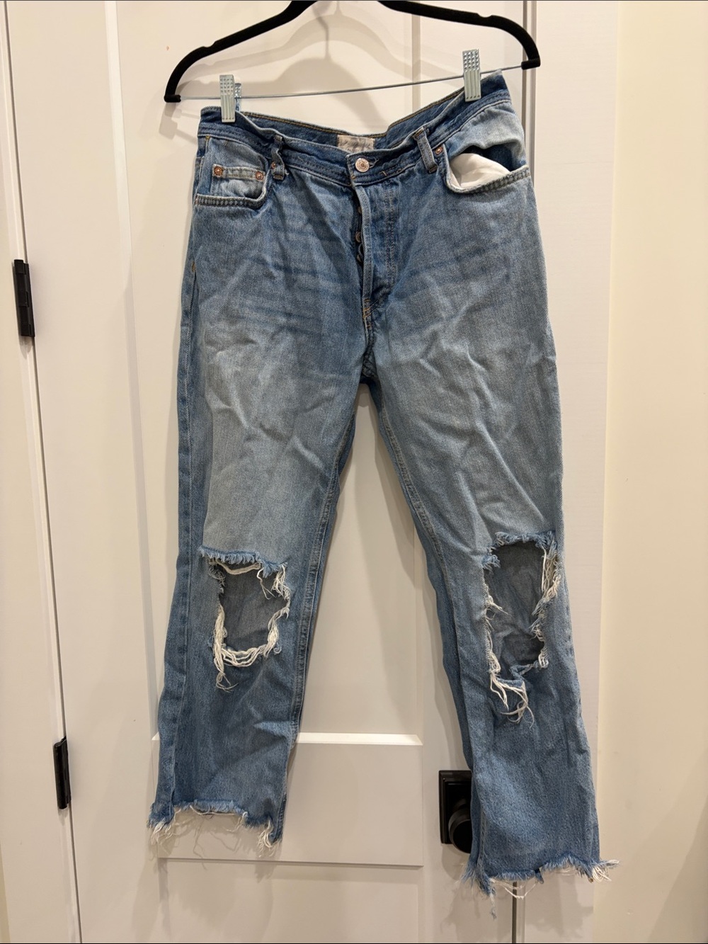 Light Blue Distressed Men's Jeans
